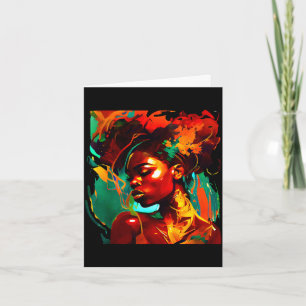 Cartão Bela arte negra mulher afro-americana