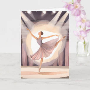 Cartão Bela Bailarina Aquarela de Dança das Artes do Ba