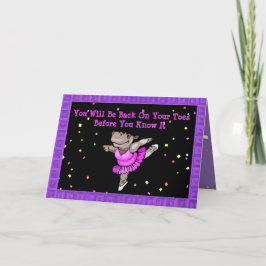 Cartão Bela carta com Hippo Ballerina no dedo