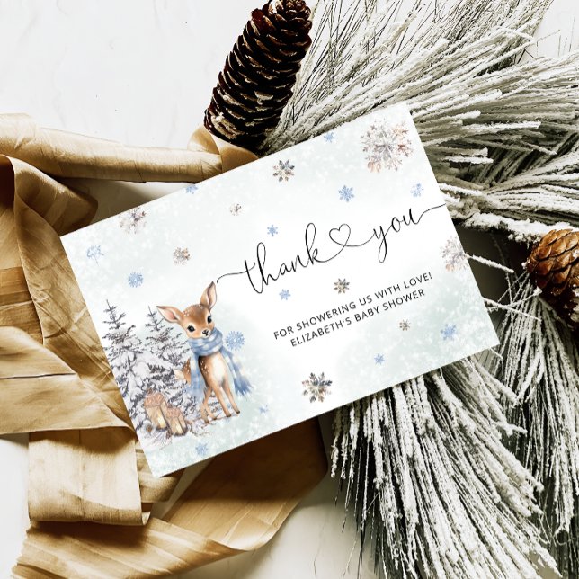 Cartão Bela Chá de fraldas De Inverno De Bebê (Criador carregado)