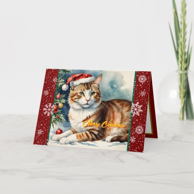 Cartão Bela Coleção Moderna de Férias de Natal (Frente)