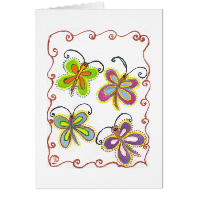 Cartão Bela e espantosa Arte de Borboleta Bonita: Present (Frente)