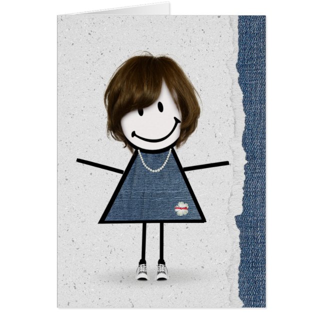 Cartão Bela garota de aniversário com tênis (Frente)