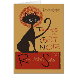 Cartão Bela lembrança do Gato Preto Le Chat Noir