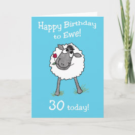 Cartão Bela ovelha Feliz Aniversário para a Placa Específ