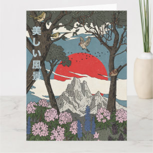 Cartão Bela Paisagem Japonesa