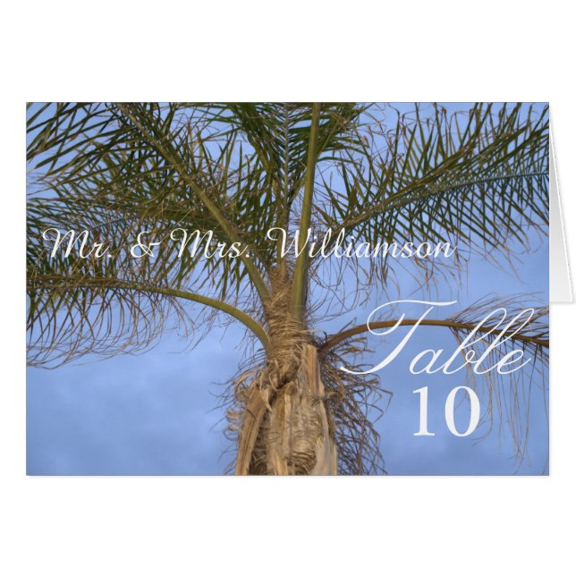 Cartão Bela Palm Tree Beach Mesa Tent Cards (Frente horizontal)