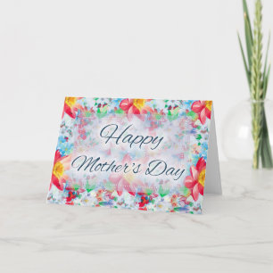 Cartão Bela placa de Dia de as mães Floral Vazio d3