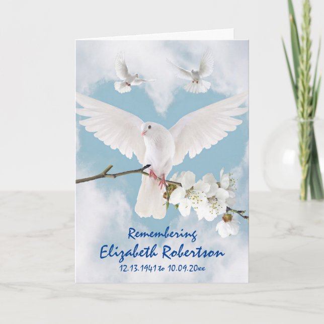 Cartão Bela Vaca Branca Memorial "Não Chore" (Frente)