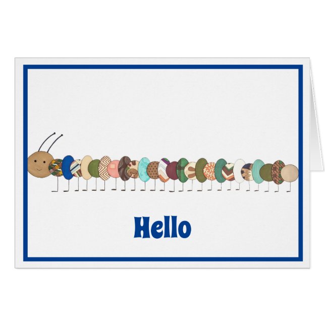 Cartão Bela Vazio Notecard-Caterillar #1-Personalize-A! (Frente Horizontal)
