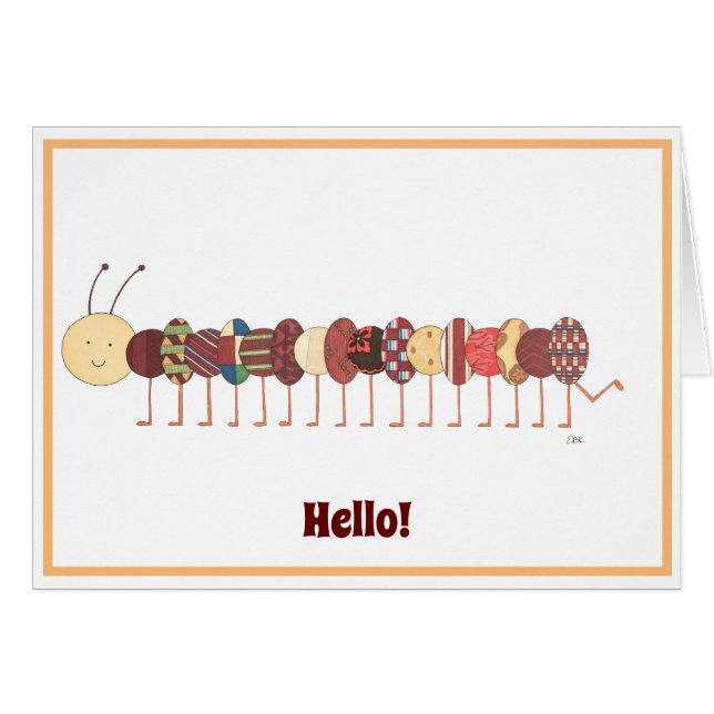 Cartão Bela Vazio Notecard-Caterillar #2-Personalize-A! (Frente Horizontal)