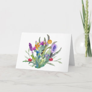 Cartão Belas Flores Aquáticas e Joaninhas
