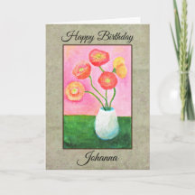 Belas Papoulas Nome Personalizado & Texto Floral A