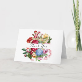 Cartão Belas Rosas com Hortênsia Floral Obrigado
