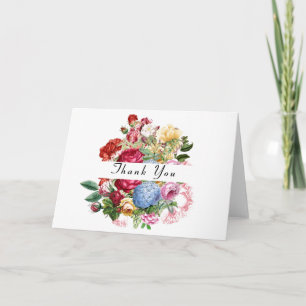 Cartão Belas Rosas com Hortênsia Floral Obrigado