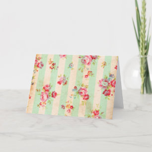 Cartão Belas rosas de vinheta e outras flores