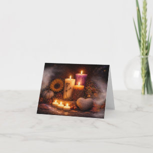 Cartão Belas Velas Coração Místico Rocha Branca