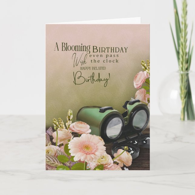 Cartão Belated Birthday Greeting For Traveller  Explorer (Frente)