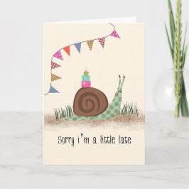 Cartão Belated Birthday Snail