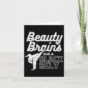Cartão Beleza Cérebro Negra Menina Ponytail Kick Taekwo