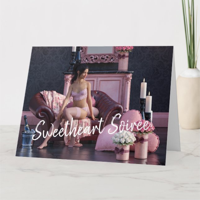 Cartão Beleza do Dia dos Namorados em Roupas Íntimas no S (Frente)
