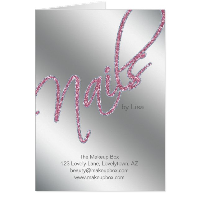 Cartão Beleza do folheto do salão de beleza do prego (Frente)