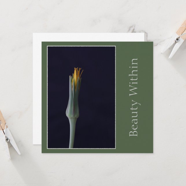 Cartão Beleza Interior Tons Florais Elegantes Amarelos e  (Frente/Verso In Situ)