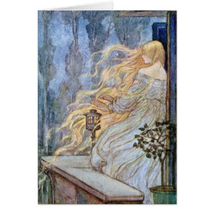 Cartão Beleza loura Rapunzel