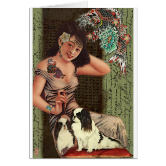 Cartão Beleza Tatuada Japonesa