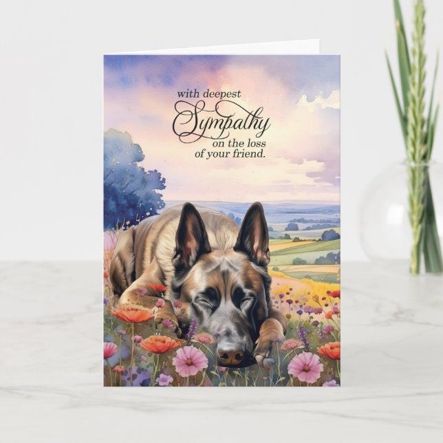 Cartão Belga Malinois Campo de Flores Selvagens Simpatia  (Frente)