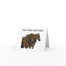 Belgian Draft Horse Teamwork Greeting Card