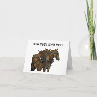 Cartão Belgian Draft Horse Teamwork Greeting Card