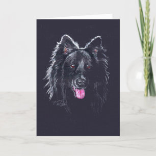 Cartão Belgian Sheepdog on Black