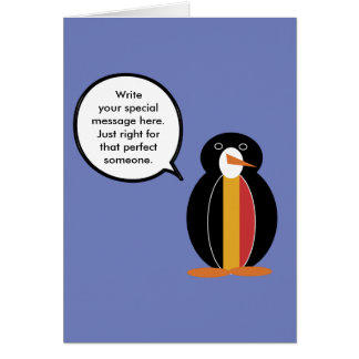 Cartão Bélgica Pinguim Pessoal Falante