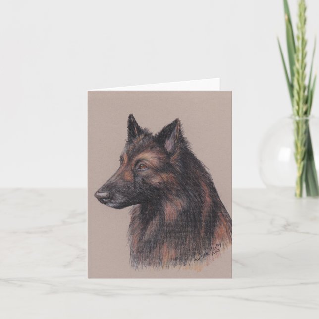 Cartão Belgium Tervuren Dog Art Note Card with Envelope (Frente)