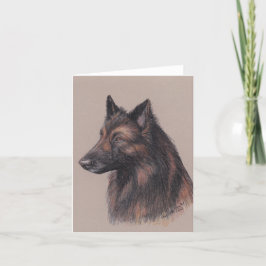 Cartão Belgium Tervuren Dog Art Note Card with Envelope