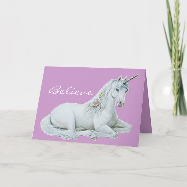 Cartão Believe Unicorn Note Card (Frente)
