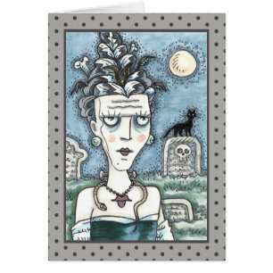 CARTÃO BELÍSSIMO MONSTRO FRANKENELLA ASSUSTADOR, GRAVES E