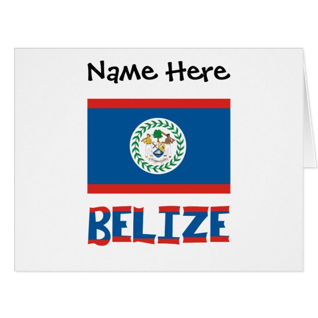 Cartão Belize e Sinalizador Beliziano Personalizado (Frente horizontal)