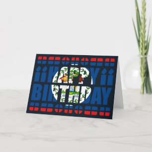 Cartão Belize Flag Birthday Card