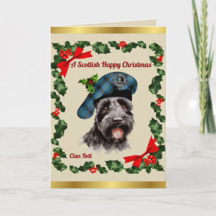 Cartão Bell Scottie Dog Personalizado Xmas