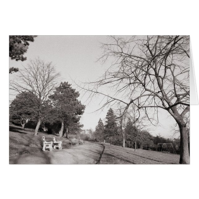 Cartão Bell Vue Park, Newport, Mon (Dez. 1977) (Frente Horizontal)