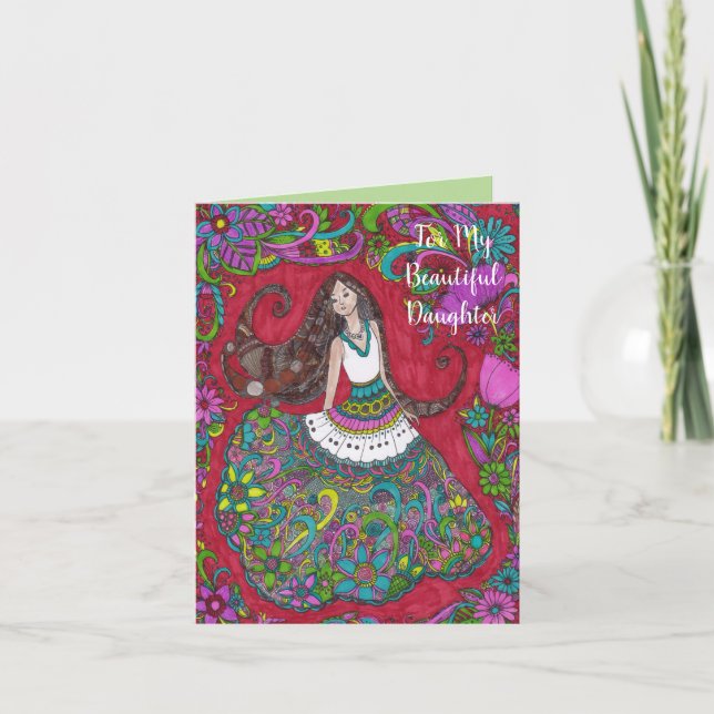 Cartão Bella 4 - To My Beautiful Daughter Birthday Card (Frente)