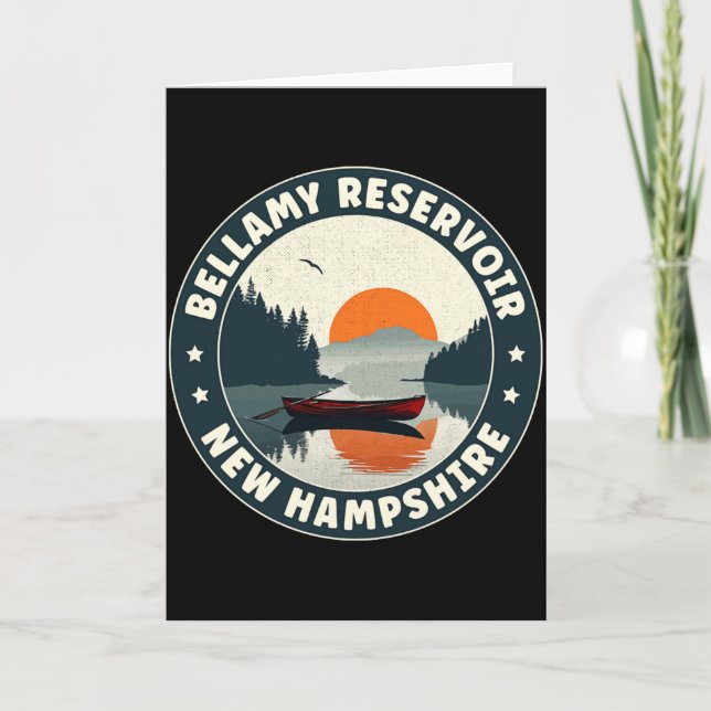 Cartão Bellamy Reservoir New Hampshire Sunset T Shirt  (Frente)