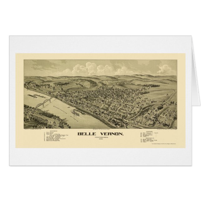 Cartão Belle Vernon, mapa panorâmico do PA - 1902 (Frente Horizontal)