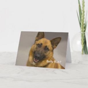 Cartão Belly Rub German Shepherd Birthday Card
