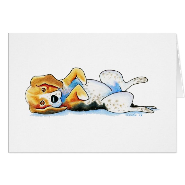 Cartão Belly Up Beagle (Frente Horizontal)
