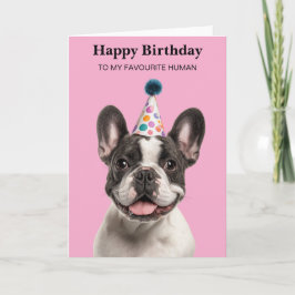 Cartão Belo Aniversário Personalizado do Bulgue Francês