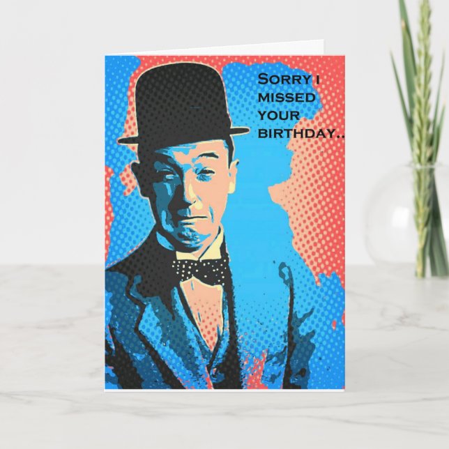 Cartão Belo Aniversário Stan Laurel Card (Frente)