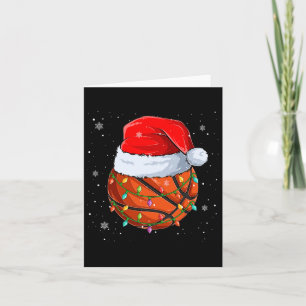 Cartão Belo Basquete Natal Noel Hat Xmas Luzes